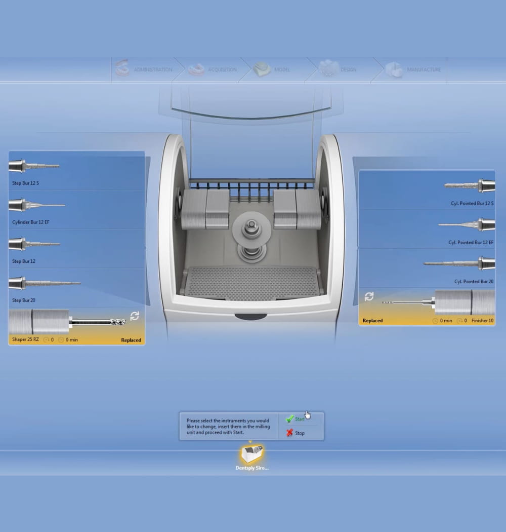 Sirona MCXL Milling Bur Selection: Materials, Replacement, and Tips