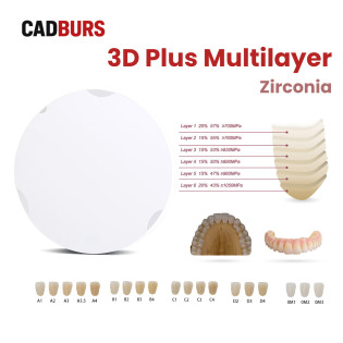 3D Plus Multilayer Zirconia Block for 95mm Zirkonzahn System 3D Plus Multilayer Zirconia Block for 95mm Zirkonzahn System