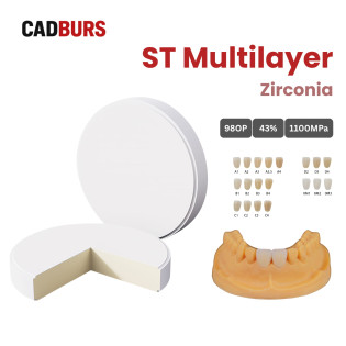 Super Translucency Multilayer Zirconia for 98mm Open System Super Translucency Multilayer Zirconia for 98mm Open System