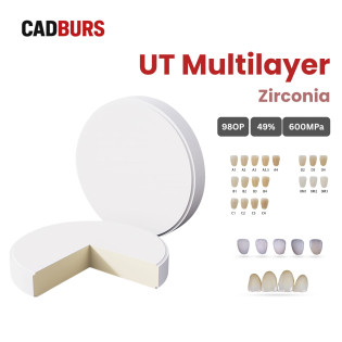 Ultra Translucency Multilayer Zirconia Block for 98mm Open System Ultra Translucency Multilayer Zirconia Block for 98mm Open System