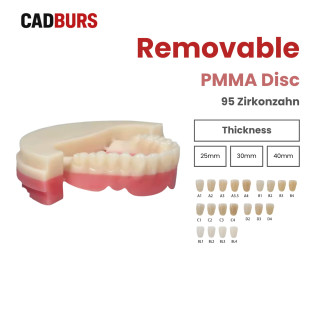 Removable Denture PMMA Resin Disc 95mm for Zirkonzahn Milling Systems
