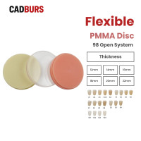 Flexible PMMA Resin Disc 98mm for Open Milling Systems - Impact Resistant