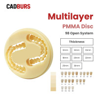 Multilayer PMMA Resin Disc 98mm for Open Milling Systems - Natural Gradient