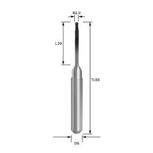 ARUM Compatible Zirconia Milling Burs Shank 6mm Φ1.0mm For 5X-500L / 5X-500 / 5X-450 / 5X-200 Milling Machine - Alternate View