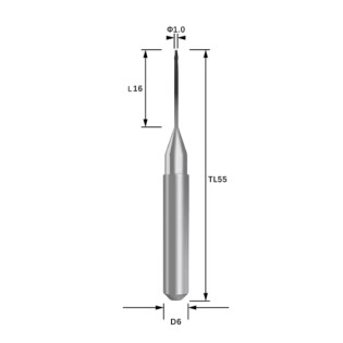 ARUM Compatible Zirconia Milling Burs Shank 6mm Φ2.0mm For 5X-500L / 5X-500 / 5X-450 / 5X-200 Milling Machine - Alternate View