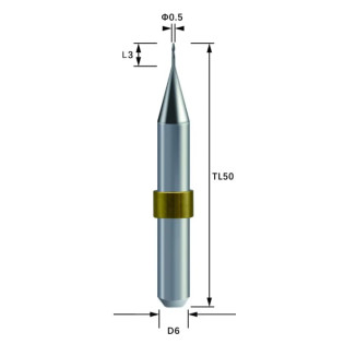 Zotion Compatible Metal Milling Burs Shank 6mm Φ0.5mm Ballmill - Alternate View