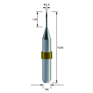 Zotion Compatible Metal Milling Burs Shank 6mm Φ1.0mm Ballmill - Alternate View