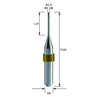Zotion Compatible Metal Milling Burs Shank 6mm Φ1.5mm Bullnose - Alternate View