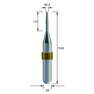 Zotion Compatible Metal Milling Burs Shank 6mm Φ2.0mm Ballmill - Alternate View