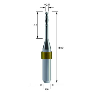 Zotion Compatible Metal Milling Burs Shank 6mm Φ2.5mm Drill - Alternate View
