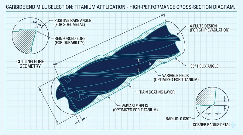 Carbide end mill diagram for titanium milling